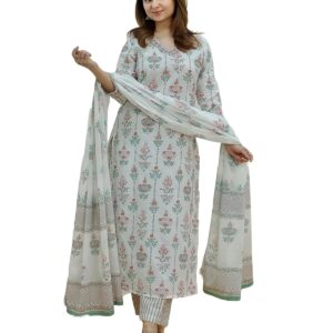 Women Printed Kurta and Pant set with Dupatta